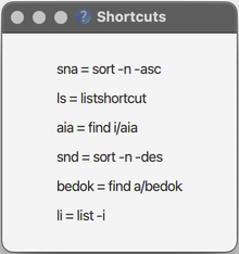 listshortcut